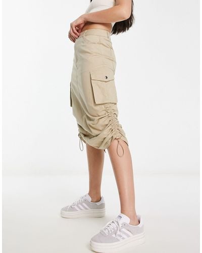 New Look Cargo Midi Skirt - Natural