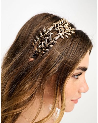 ASOS Haarband Met Opvallend Bladmotief - Bruin