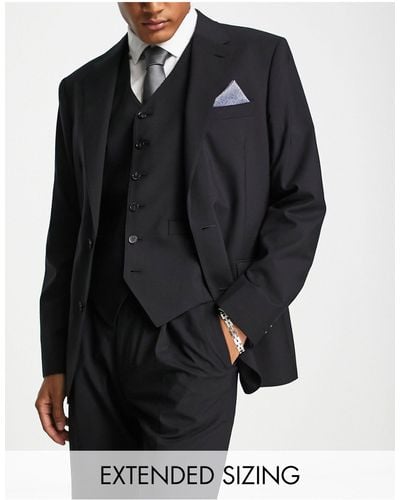 Noak Premium Wool-rich Slim Suit Jacket - Black