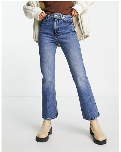 & Other Stories Mood - Flared Cropped Jeans Met Hoge Taille - Blauw