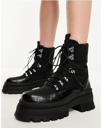 SIMMI Simmi London Hector Low Ankle Lace Up Utility Boot - Black