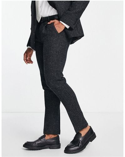 Noak Harris Tweed Slim Suit Trousers - Black