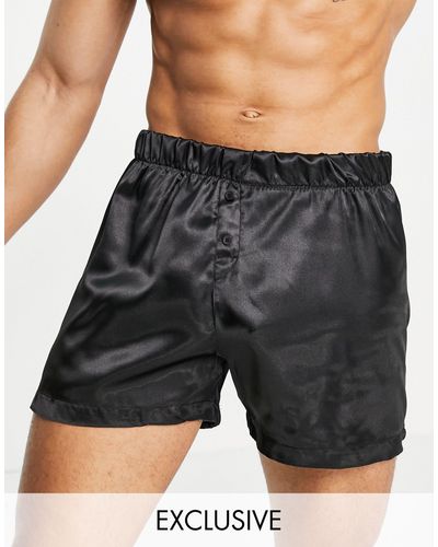 New Look – boxershorts aus satin - Schwarz