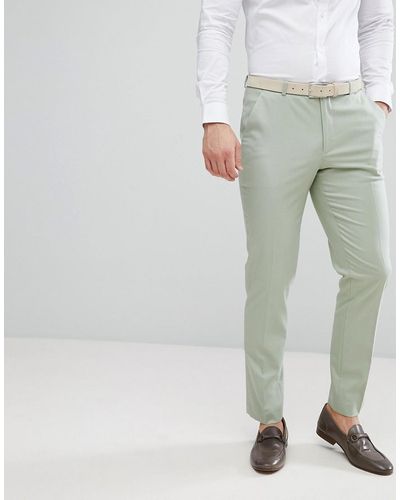 ASOS Pantalon de costume slim - Vert sauge