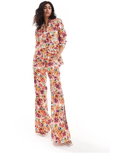 French Connection Hayley Floral Trousers - Red