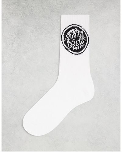 Santa Cruz Logo Socks - White