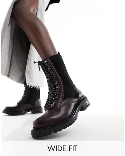 Simply Be Lace Up Boots - Black