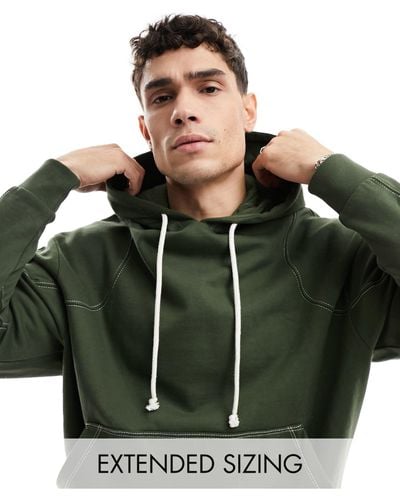 ASOS Oversized Hoodie With Contrast Stitching - Black