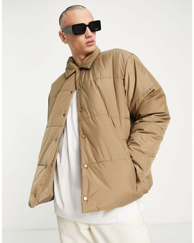 Collusion Puffer Jacket With Collar - Natural
