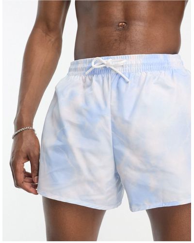Weekday Tan Printed Swim Shorts - Blue