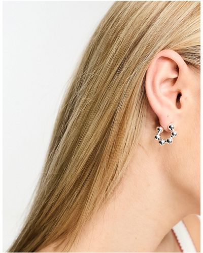 Weekday Dot Mini Hoop Earrings - Natural