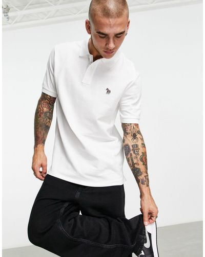 PS by Paul Smith Regular Fit Logo Short Sleeve Polo - White