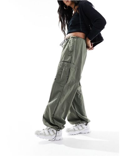 Dr. Denim Hale Cargo baggy Fit Low Waist Oversized Leg Trouser - Green