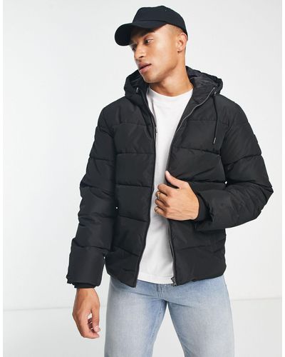 Only & Sons Heavy Weight Hooded Puffer Jacket - Blue