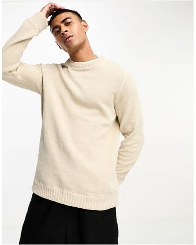 Only & Sons Crew Neck Chenille Sweater - Natural