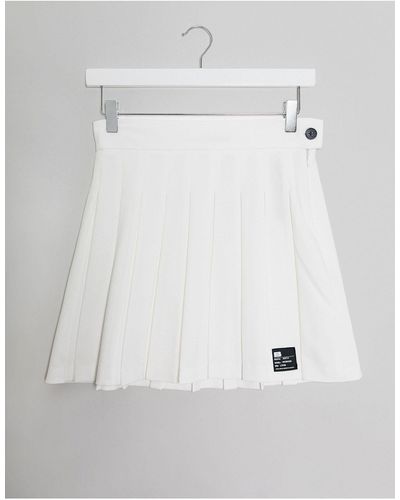 Bershka Pleated Mini Skirt - White