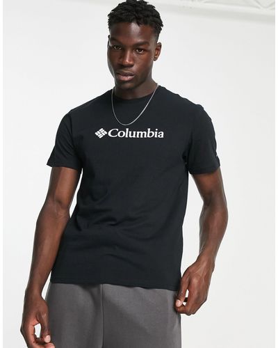 Columbia Csc - Basic Katoenen T-shirt Met Logo Op - Zwart
