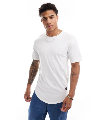 Only & Sons Lang T-shirt Met Ronde Zoom - Wit