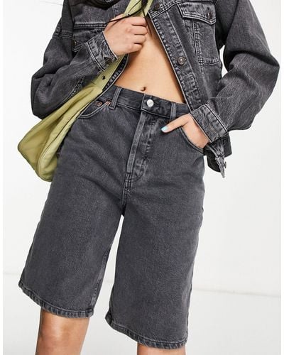 Topshop longline cheap denim shorts