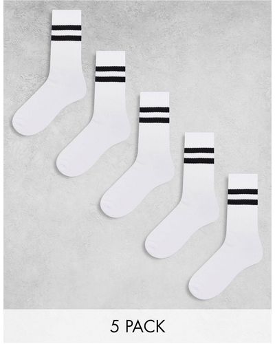 ASOS 5 Pack Of Sport Socks - White