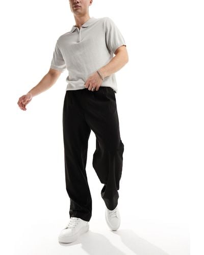 Pull&Bear baggy Tailored Trouser - White
