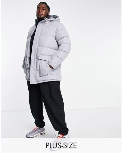 French Connection Plus Longline Padded Parka With Hood - White