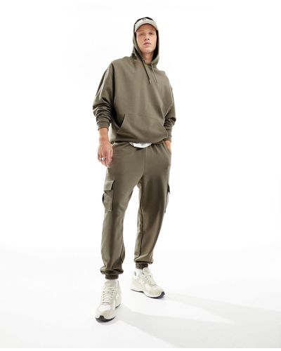 ASOS Tracksuit With Oversized Hoodie And Relaxed joggers - Natural