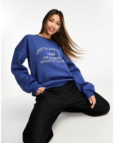 In The Style Sweat oversize à broderie lifestyle - Bleu