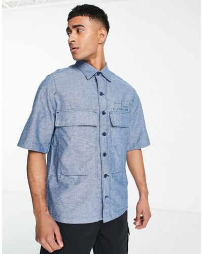 G-Star RAW Short Sleeve Denim Shirt - Blue