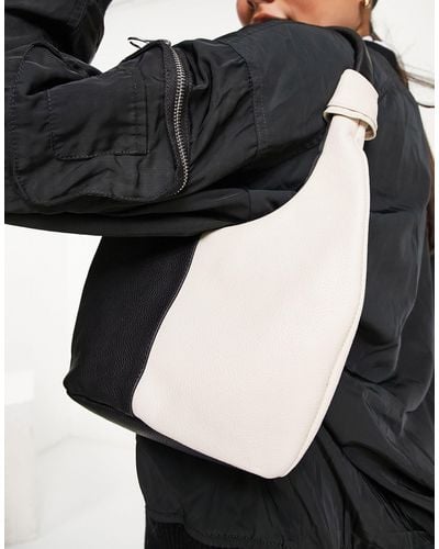 ASOS Leather Colourblock Shoulder Bag - Black