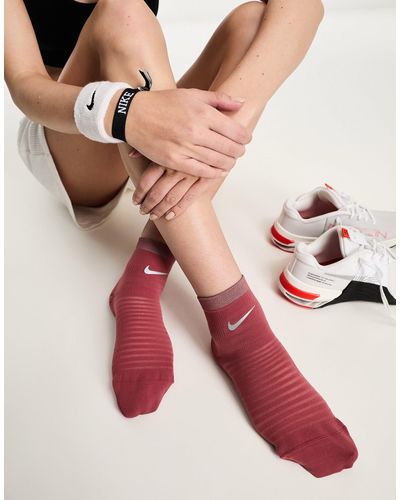 Nike – spark – gepolsterte, knöchelhohe unisex-socken - Pink