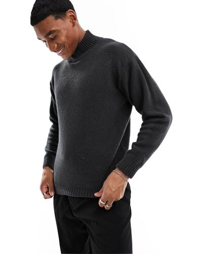 Jack & Jones Premium - maglione accollato oversize - Nero