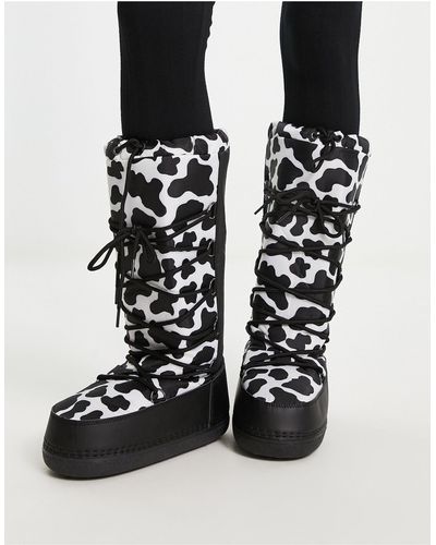 Truffle Collection High Leg Snow Boots - Black