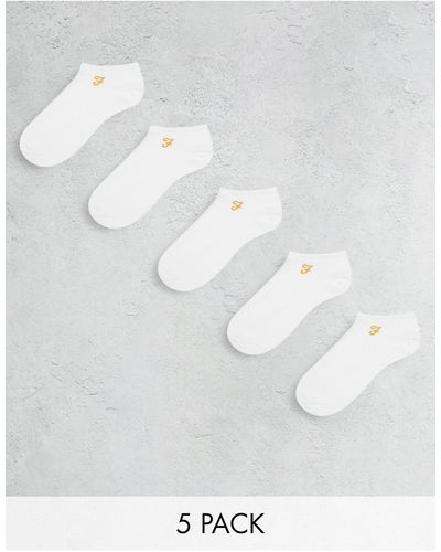 Farah Confezione da 5 paia di calzini sportivi bianchi - Bianco