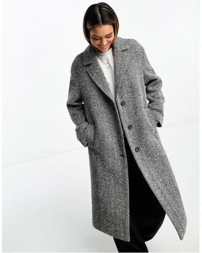 Stradivarius Wool Blend Coat - Grey