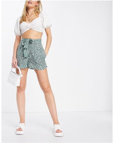 Pieces High Waisted Shorts - Blue