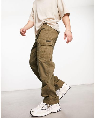 Superdry Pantaloni cargo kaki larghi vintage - Bianco