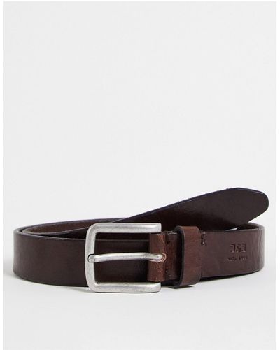 Jack & Jones Leather Belt - White
