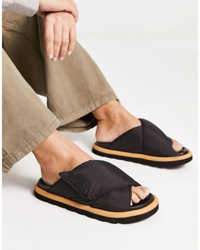 ASOS Fibres Padded Flat Sandals - Natural
