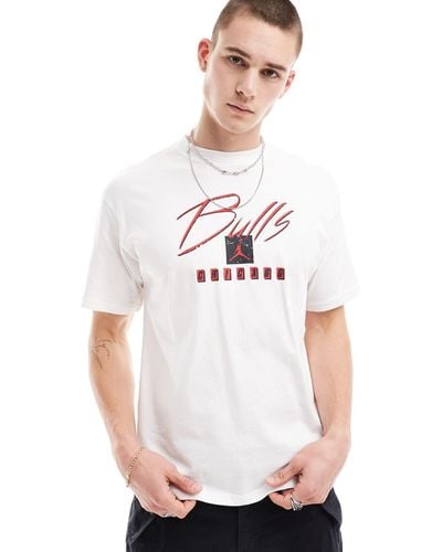Nike Basketball Nba chicago bulls - t-shirt bianca con stampa grafica - Bianco