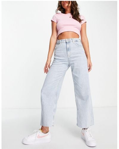 Pull&Bear High Waisted Culotte Jeans - White