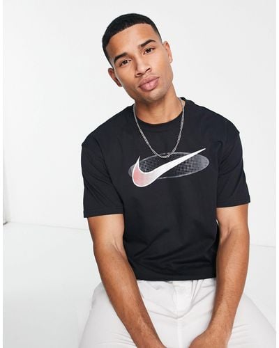 Nike T-shirt oversize à logo virgule rétro - Noir