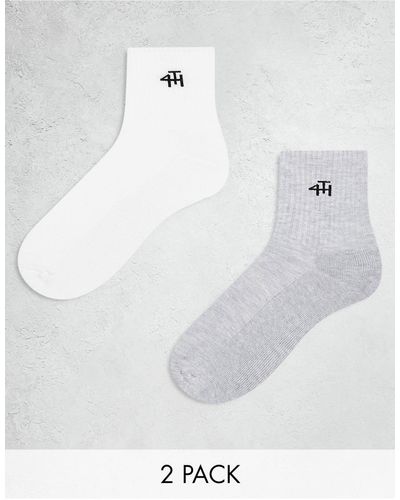 4th & Reckless Confezione da 2 paia di calzini con logo - Bianco