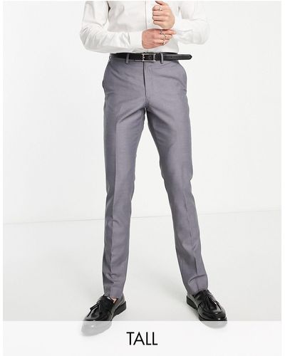 French Connection Tall Slim Fit Plain Suit Pants - Gray
