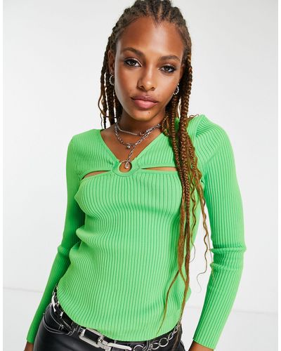ONLY Cut Out Detail Jumper - Green
