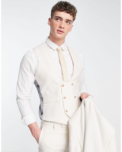 Twisted Tailor Pegas Suit Waistcoat - White