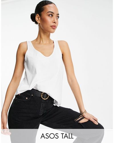 ASOS Asos design tall – ultimate – trägertop aus baumwolle - Weiß