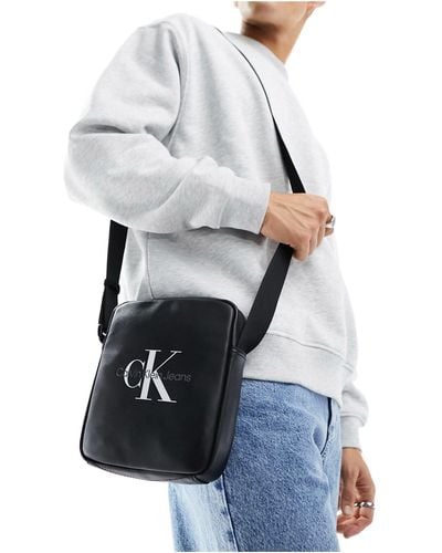 Calvin Klein Monogram Soft Reporter Bag - White
