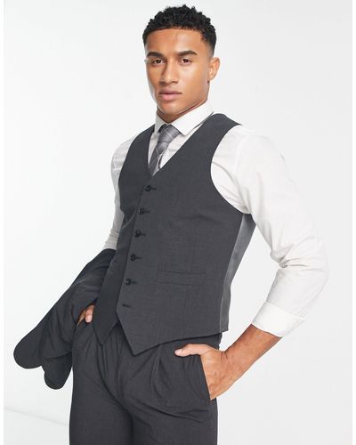 Noak 'camden' Skinny Premium Fabric Suit Vest - Blue