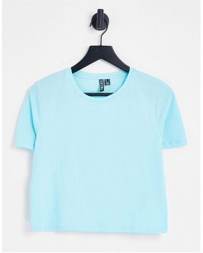 Pieces Cropped T-shirt - Blue